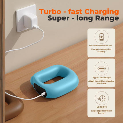 Portable Heated Fascia Ring Massager with 5-Speed Vibration & USB-C Charging – Deep Tissue Muscle Relief for Neck, Back, and Shoulders (Blue) | Other Colors Available In-Store.