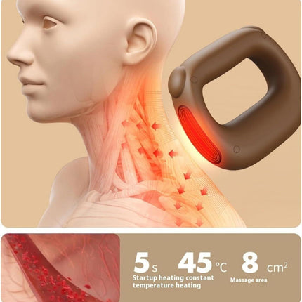Portable Heated Fascia Ring Massager with 5-Speed Vibration & USB-C Charging – Deep Tissue Muscle Relief for Neck, Back, and Shoulders (Pink) | Other Colors Available In-Store.