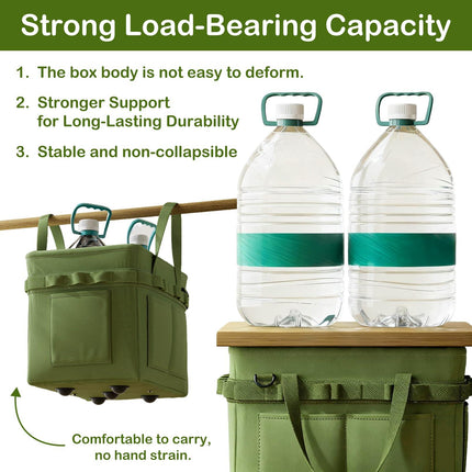 Heavy-Duty Foldable Tool Bag with Side Pockets – Multi-Compartment Oxford Carry Organizer for Tradesmen, DIYers & Outdoor Use (Green).