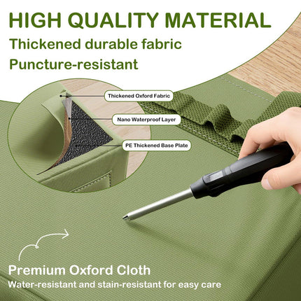 Heavy-Duty Foldable Tool Bag with Side Pockets – Multi-Compartment Oxford Carry Organizer for Tradesmen, DIYers & Outdoor Use (Green).