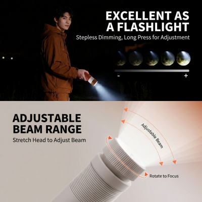 Foldable Outdoor Camping Light with Dual Brightness Modes – Rechargeable Red LED Tent Lamp, IP65 Waterproof, Magnetic Base & Adjustable Neck for Hiking and Emergency Use (Red).