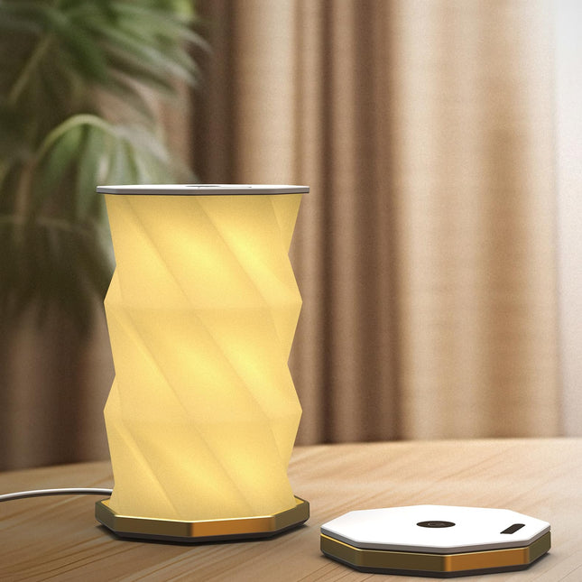 Foldable Rotating Table Lamp with Touch Control – Portable LED Desk Light for Home, Camping & Gifts, Adjustable Height & Warm Glow (White).