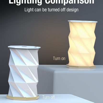 Foldable Rotating Table Lamp with Touch Control – Portable LED Desk Light for Home, Camping & Gifts, Adjustable Height & Warm Glow (White).