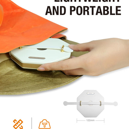 Foldable Rotating Table Lamp with Touch Control – Portable LED Desk Light for Home, Camping & Gifts, Adjustable Height & Warm Glow (White).