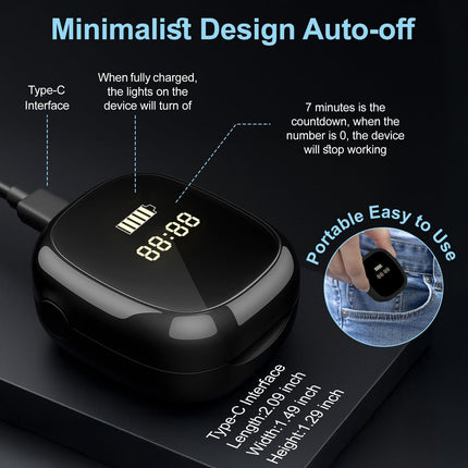 Nail Wellness Light Device (1-Piece): Red & Blue LED for Daily Nail Care Routine – Auto Timer, USB Rechargeable (Black).