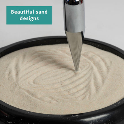 3D Sand Pendulum Desk Toy – Science Art Decor with Kinetic Sand Patterns, Earth Rotation Demo, Stress Relief for Office & Home (Black).