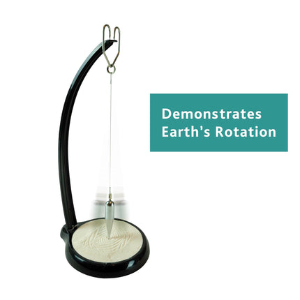 3D Sand Pendulum Desk Toy – Science Art Decor with Kinetic Sand Patterns, Earth Rotation Demo, Stress Relief for Office & Home (Black).