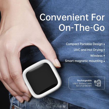 Portable UV-C Toothbrush Sterilizer with Auto-Disinfection & Heating – Magnetic Wall Mountable Brush Cover for Home and Travel (White) | Other Colors Available In-Store.