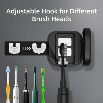 Portable UV-C Toothbrush Sterilizer with Auto-Disinfection & Heating – Magnetic Wall Mountable Brush Cover for Home and Travel (Black) | Other Colors Available In-Store.