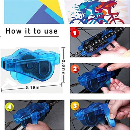 9-Piece Bike Cleaning Kit – Chain Cleaner, Tire Brush, Frame Scrubber, Gear Brush, Microfiber Glove for Mountain, Road, BMX Bikes (Yellow-Orange).