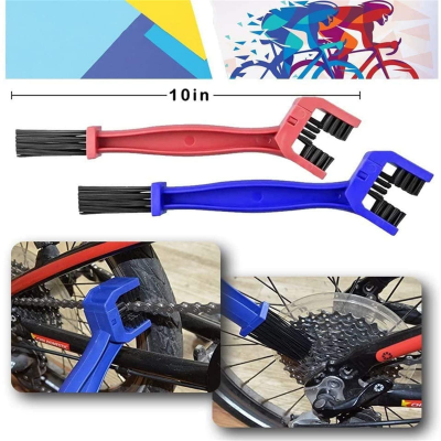9-Piece Bike Cleaning Kit – Chain Cleaner, Tire Brush, Frame Scrubber, Gear Brush, Microfiber Glove for Mountain, Road, BMX Bikes (Yellow-Orange).