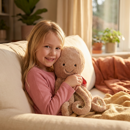 Brown Octopus Plush Toy - Soft Short Plush Stuffed Animal: Perfect Birthday/Christmas/Party Gift for Boys, Girls & Adults.