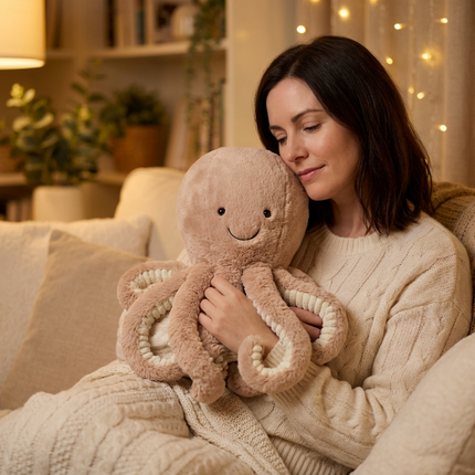 Brown Octopus Plush Toy - Soft Short Plush Stuffed Animal: Perfect Birthday/Christmas/Party Gift for Boys, Girls & Adults.