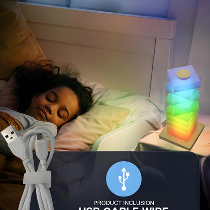 Customizable RGB Cube Lamp: USB-Powered LED Tower Light for Australian Gamerooms, Bedrooms & Room Decor.