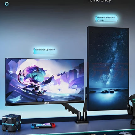 Dual Monitor Arm: 360° Rotatable, Space-Saving Desk Mount for Dual Screens, Ideal for Aussie Home & Office.