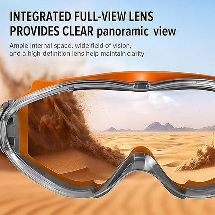 Christmas gifts Anti-Fog Safety Goggles, Outdoor Wind & Dust Protection, Clear Vision Lab & Work Goggles for Aussies(orange).
