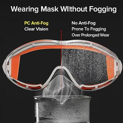 Christmas gifts Anti-Fog Safety Goggles, Outdoor Wind & Dust Protection, Clear Vision Lab & Work Goggles for Aussies(orange).