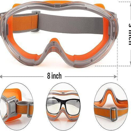 Christmas gifts Anti-Fog Safety Goggles, Outdoor Wind & Dust Protection, Clear Vision Lab & Work Goggles for Aussies(orange).