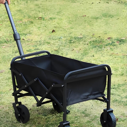 Foldable Camping Wagon: Retractable Handle, Lightweight Design for Outdoor Trips, Beach & Picnics.