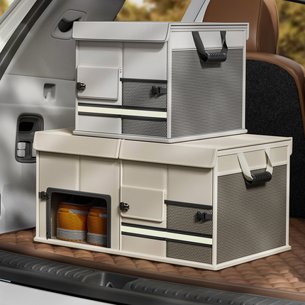 Foldable Car Trunk Organiser, 30L/60L Large Capacity Storage Box for Auto Boot, Multi-functional Cargo Container(30L,grey).