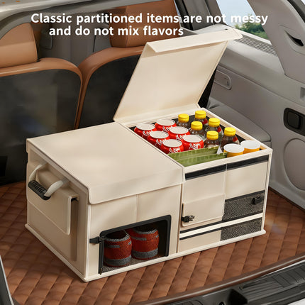 Foldable Car Trunk Organiser, 30L/60L Large Capacity Storage Box for Auto Boot, Multi-functional Cargo Container(30L,grey).