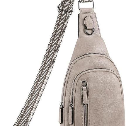 Grey Faux Leather Sling Bag: Unisex, Spacious, Reversible Crossbody for Aussies.