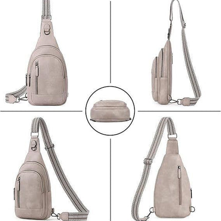Grey Faux Leather Sling Bag: Unisex, Spacious, Reversible Crossbody for Aussies.