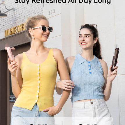 Handheld Mini Fan (Brown), 3-in-1 USB Rechargeable Portable Fan with Power Bank & Flashlight, Pocket Design for Travel & Summer.