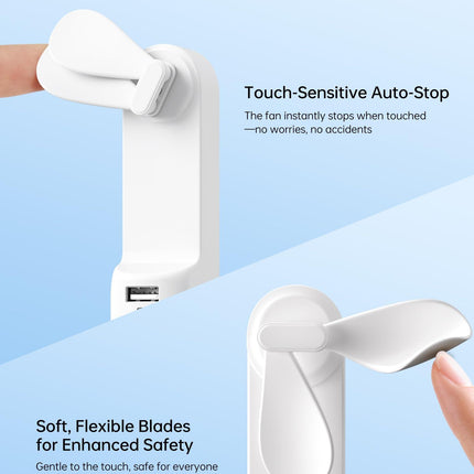 Handheld Mini Fan (White), 3-in-1 USB Rechargeable Portable Fan with Power Bank & Flashlight, Pocket Design for Travel & Summer.