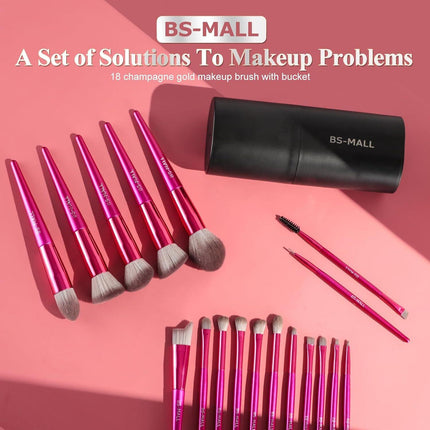 Hot red Professional Makeup Brush Set (18-Piece): Cruelty-Free, Versatile for Foundation, Blush & Eyeshadow, Ideal for Aussies.