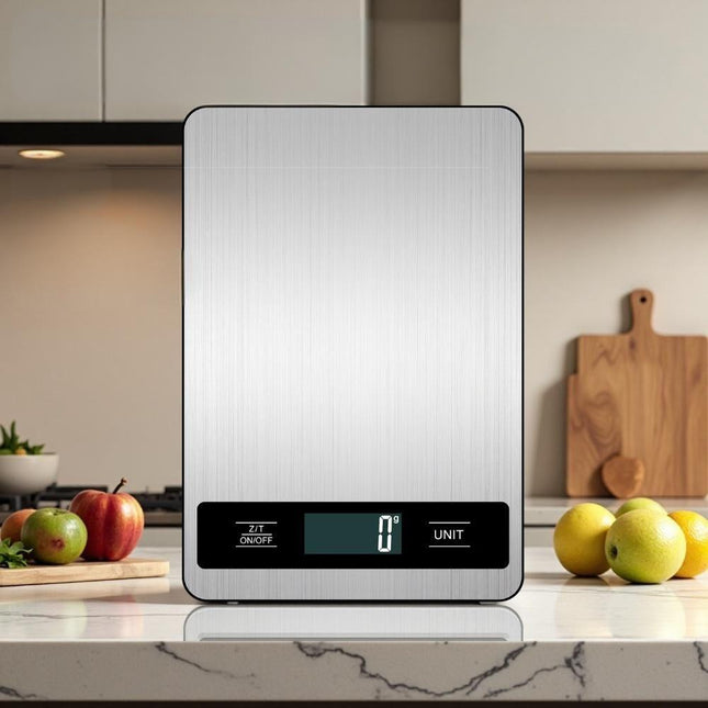 10kg/1g Precision Kitchen Scale: Ultra-Thin, Multi-Unit, Stainless Steel for Aussie Home Cooks.