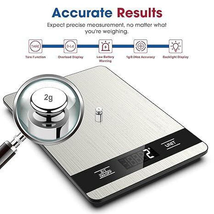 10kg/1g Precision Kitchen Scale: Ultra-Thin, Multi-Unit, Stainless Steel for Aussie Home Cooks.