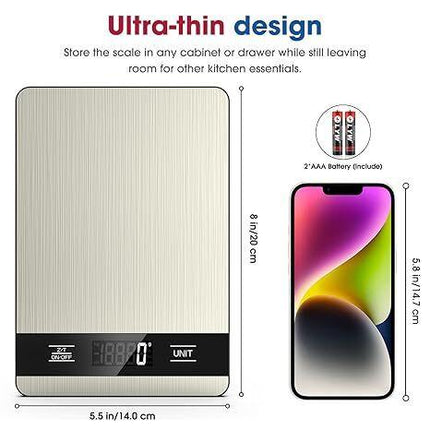 10kg/1g Precision Kitchen Scale: Ultra-Thin, Multi-Unit, Stainless Steel for Aussie Home Cooks.