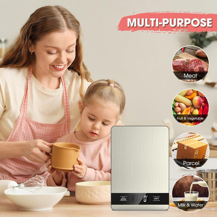 10kg/1g Precision Kitchen Scale: Ultra-Thin, Multi-Unit, Stainless Steel for Aussie Home Cooks.
