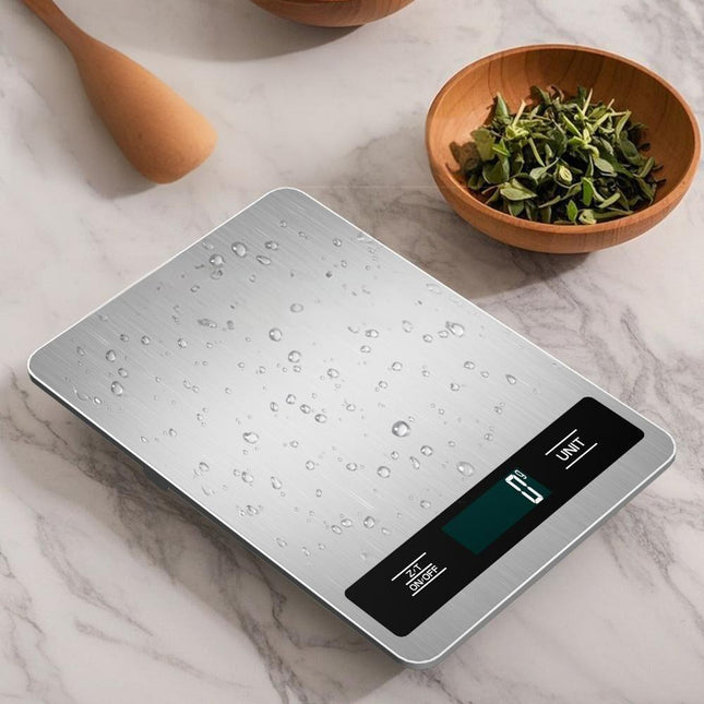 10kg/1g Precision Kitchen Scale: Ultra-Thin, Multi-Unit, Stainless Steel for Aussie Home Cooks.