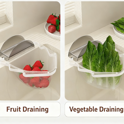 Kitchen Sink Filter Rack with 100 12cm*15cm Mesh Bags, Foldable Food Waste Strainer, Multi-functional Drain Basket（white）.