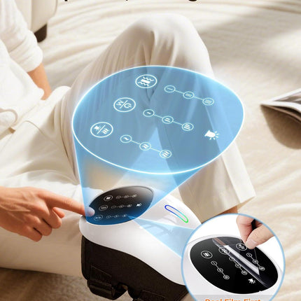 Cordless 360° Knee Massager: 3 Intensity Levels, Comfortable Wrap Design for Athletes, Seniors & Active Adults.
