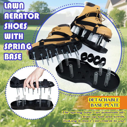 Lawn Aerator Shoes with Spring Base & Spikes: Adjustable Strap, Double-Layer Design for Healthy Lawns in Australian Gardens.