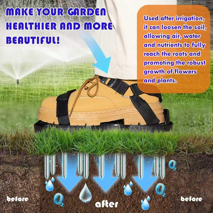 Lawn Aerator Shoes with Spring Base & Spikes: Adjustable Strap, Double-Layer Design for Healthy Lawns in Australian Gardens.