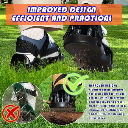 Lawn Aerator Shoes with Spring Base & Spikes: Adjustable Strap, Double-Layer Design for Healthy Lawns in Australian Gardens.