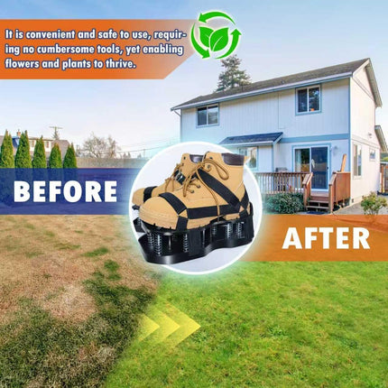 Lawn Aerator Shoes with Spring Base & Spikes: Adjustable Strap, Double-Layer Design for Healthy Lawns in Australian Gardens.