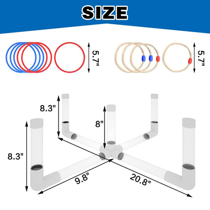 LED Ring Toss Game Set, Outdoor Indoor Yard Game for Adults & Kids with Light-Up Targets, Compact Carry for Parties & Family Fun.