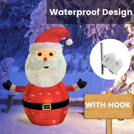 2-Pack Lighted Christmas Santa Claus Decoration Lantern, 45 LED Collapsible Pop-Up Ornament with 8 Light Modes & Timer, Indoor Outdoor Holiday Décor.