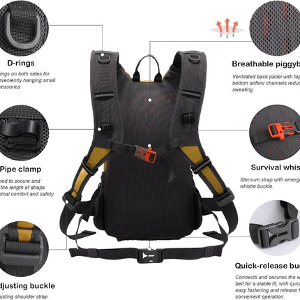 Small Hiking Backpack Lightweight Waterproof Daypack for Camping Cycling Fitness Outdoor Sports - Women Men Teens.