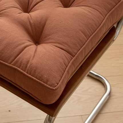 43×43×6cm Linen Cotton Thick Seat Cushion: Plush, Solid-Colour, for Office & Home Chairs, Aussie Comfort Essential（Amber Brown）.