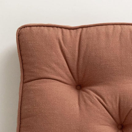 43×43×6cm Linen Cotton Thick Seat Cushion: Plush, Solid-Colour, for Office & Home Chairs, Aussie Comfort Essential（Amber Brown）.