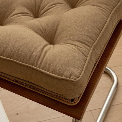 43×43×6cm Linen Cotton Thick Seat Cushion: Plush, Solid-Colour, for Office & Home Chairs, Aussie Comfort Essential（Bean Coffee）.