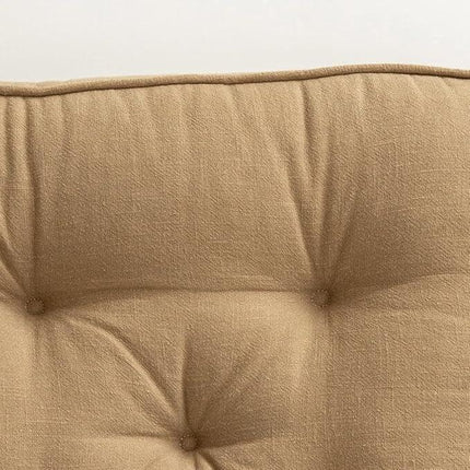 43×43×6cm Linen Cotton Thick Seat Cushion: Plush, Solid-Colour, for Office & Home Chairs, Aussie Comfort Essential（Bean Coffee）.