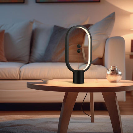 Black Magnetic Balance LED Table Lamp: USB-Powered, Dimmable Eye-Care Light with Award-Winning Design for Australian Homes & Offices.