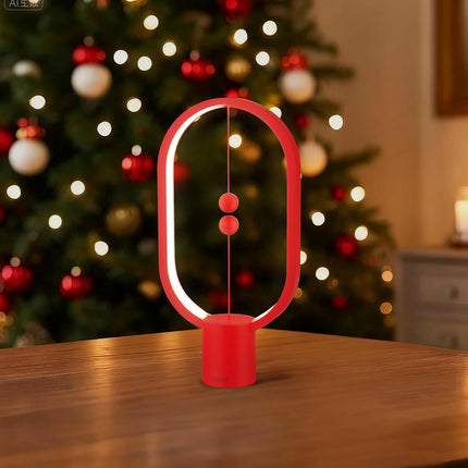 Red Magnetic Balance LED Table Lamp: USB-Powered, Dimmable Eye-Care Light with Award-Winning Design for Australian Homes & Offices.